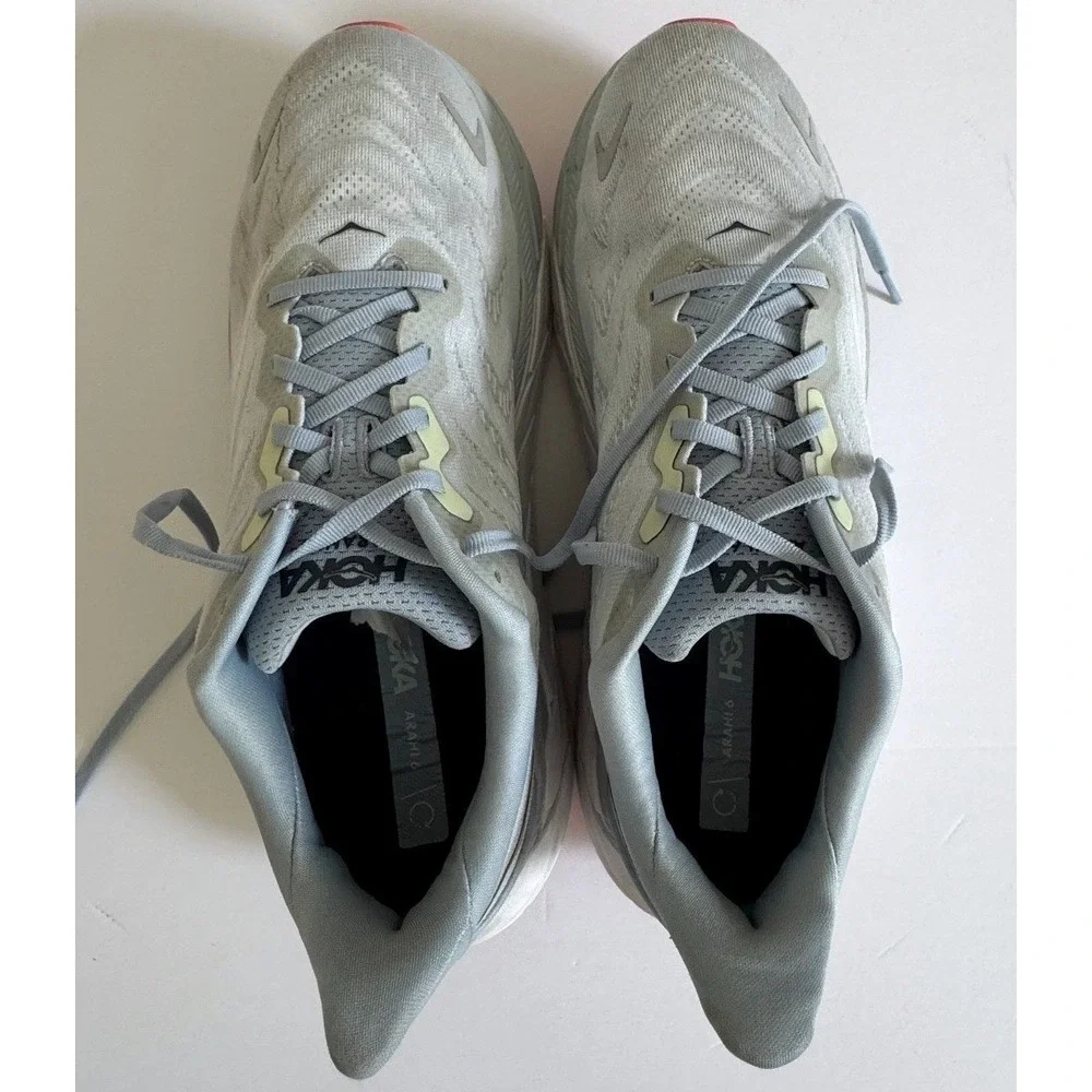HOKA ONE ONE Arahi 6 Running Shoes Wide Gray/White/Orange Men's Size 12